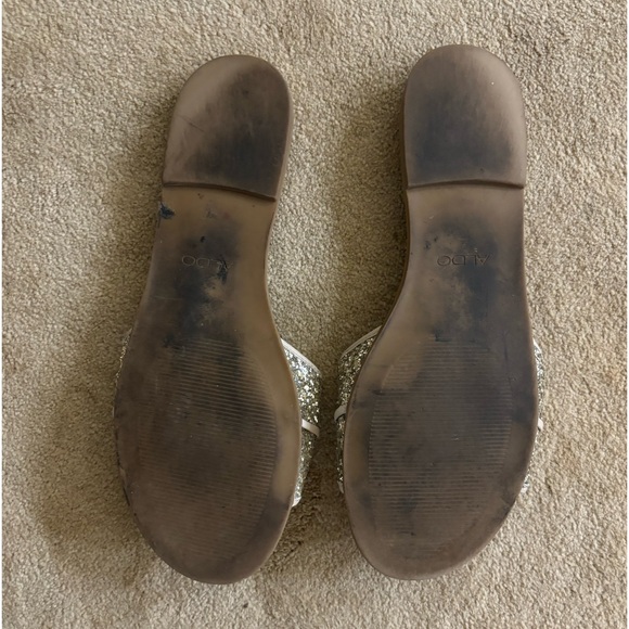 ALDO Brodkin Bling Rhinestone Slide Sandals nude Size 9 - Picture 3 of 4